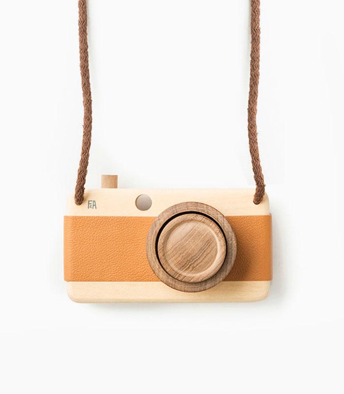 Photo camera wooden model